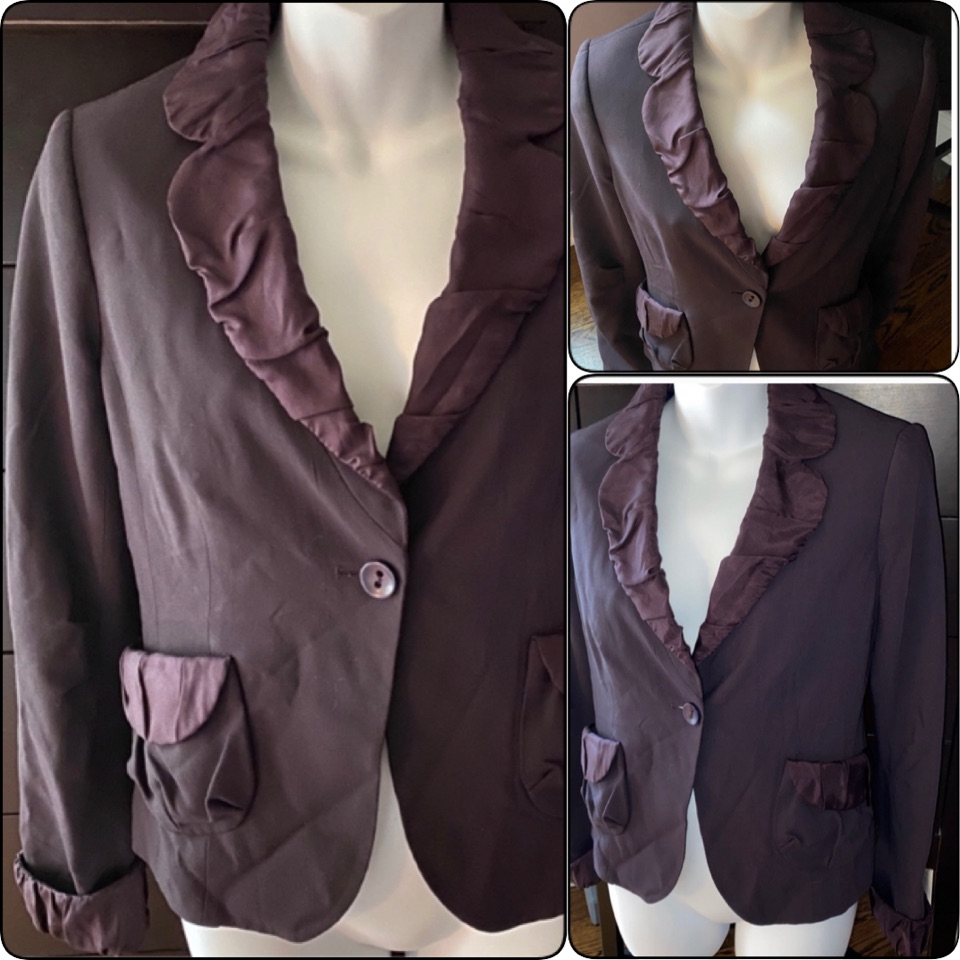 Like New Authentic Marc Jacobs Womens Crop Blazer, Silk Ruffled, 4, Beauty!